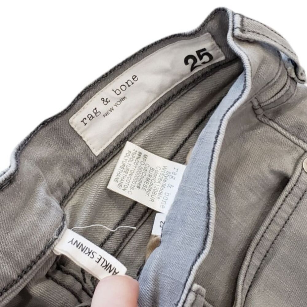 Rag & Bone Light Gray Burmese Ankle Skinny Jeans 25 - Picture 3 of 3